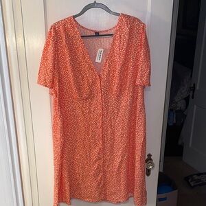 Old Navy Orange Floral Midi Dress